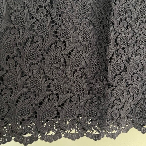 Talbots Blue Short Sleeve Scoop Neck Lace Top Lined | Size 12 - Picture 9 of 13